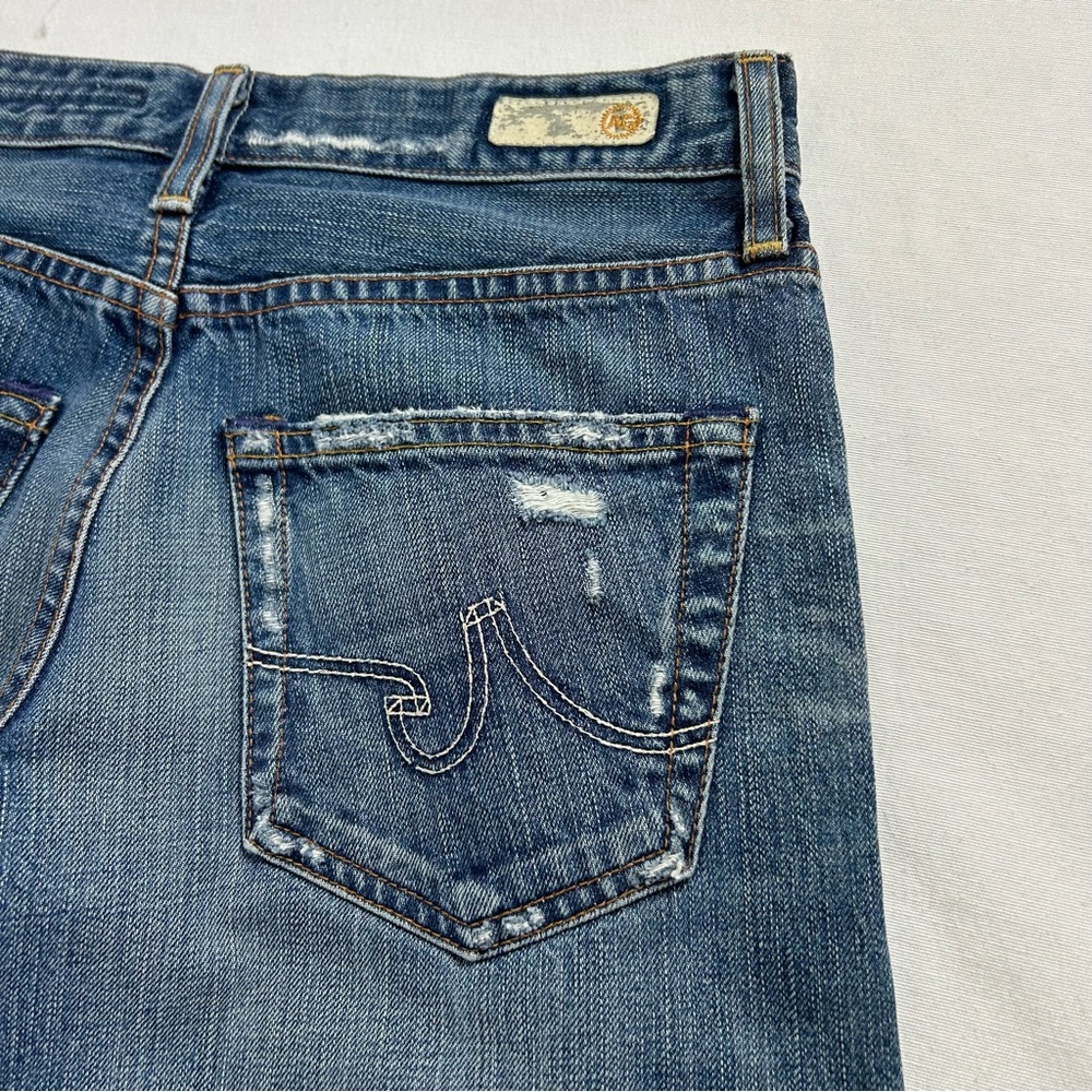 AG Adriano Goldschmied Ex Boyfriend Crop Distressed Jeans Women’s 24 R Mid Rise - Picture 3 of 12